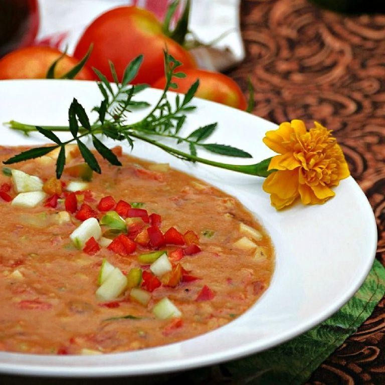 Gazpacho with Fresh Garden Vegetables