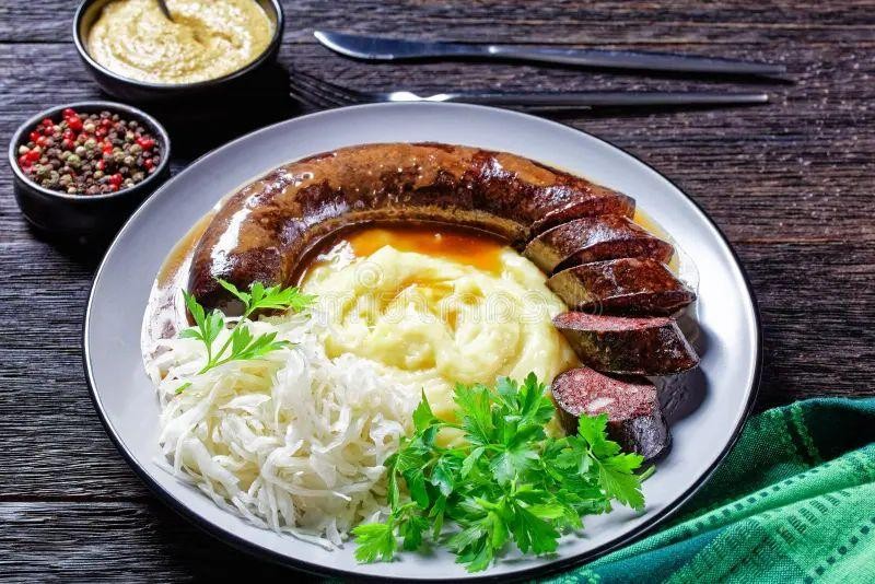 German Blood Sausage with Sauerkraut