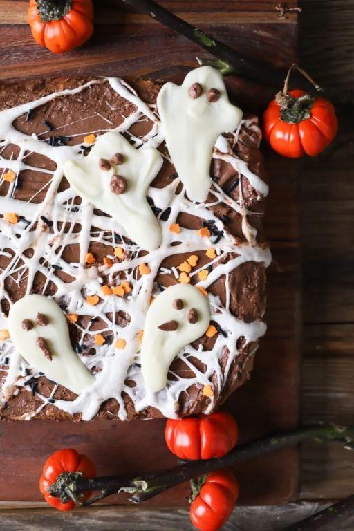 Ghostly White Chocolate Peanut Butter Brownies