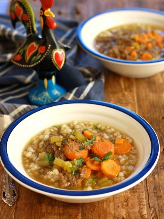 Ginger Soy Beef Barley Soup