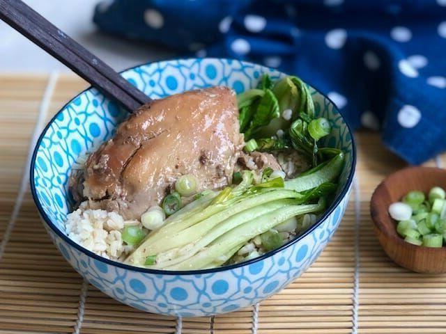 Ginger Soy Chicken Thighs with Bok Choy