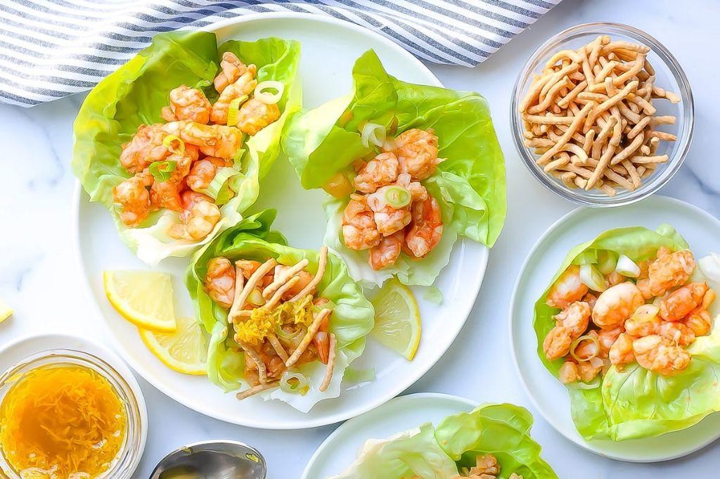 Ginger Soy Shrimp Lettuce Wraps