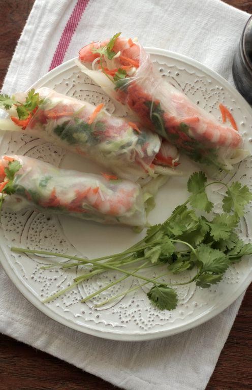 Ginger Soy Shrimp and Sticky Rice Wraps
