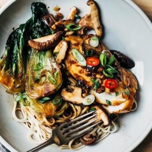 Ginger Soy Skillet Cod with Bok Choy