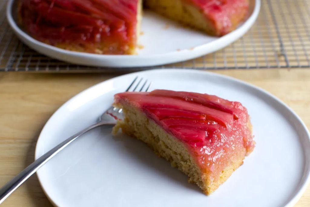 Ginger Spiced Rhubarb Upside-Down Cake