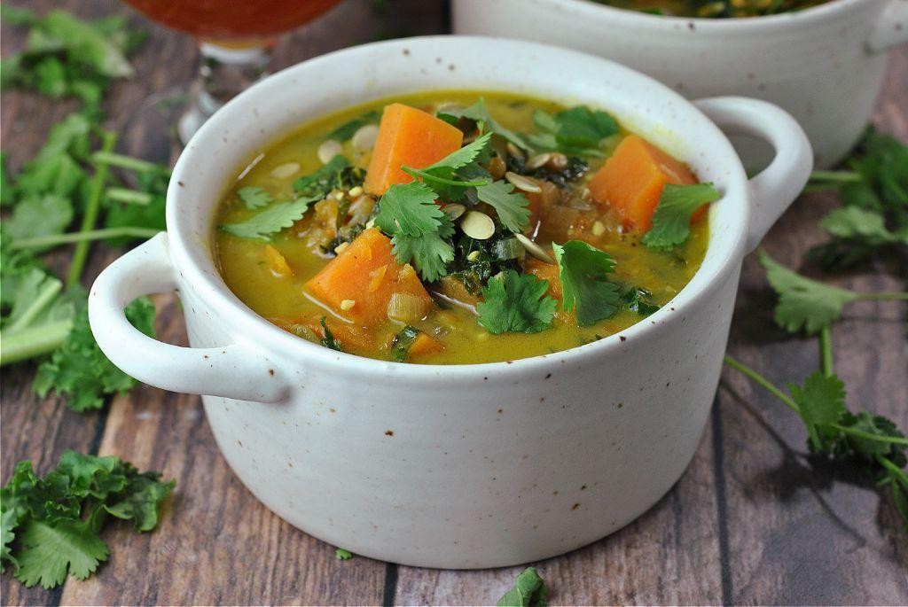 Ginger Sweet Potato and Lentil Soup