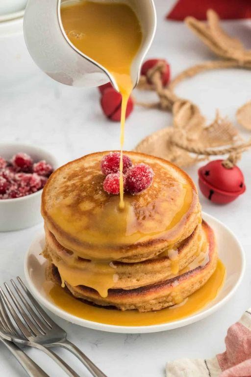 Ginger Syrup Drizzled Pancakes