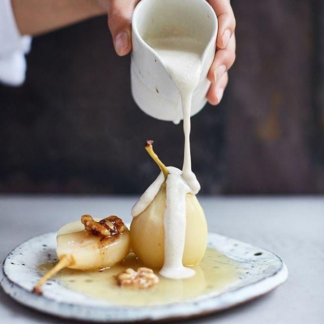 Ginger Syrup Poached Pears