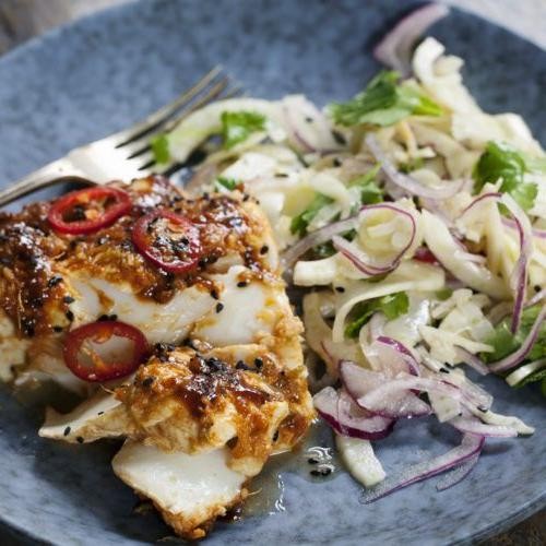 Ginger and Soy Sauce Glazed Cod