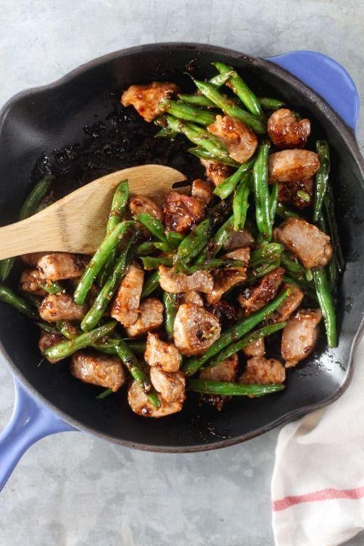 Ginger-Soy Pork and Green Bean Stir-fry
