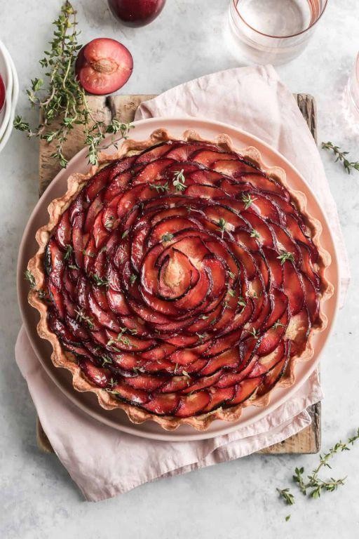 Glazed Plum and Almond Pie