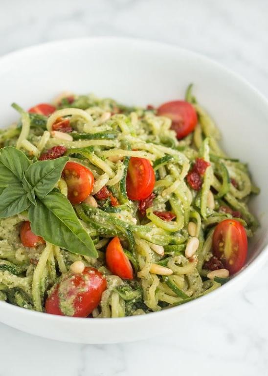 Gluten-Free Pasta with Zucchini and Pesto