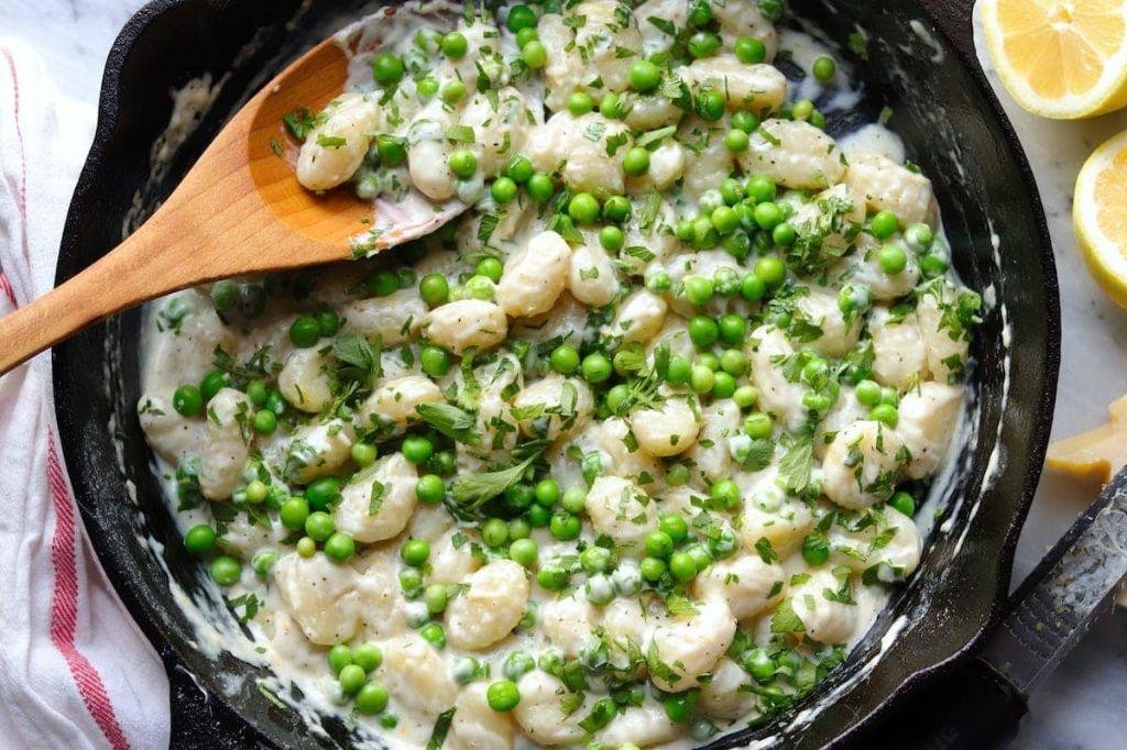 Gnocchi with Peas and Lemon Basil Sauce