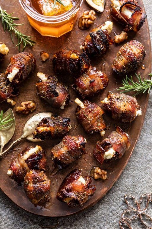 Goat Cheese Stuffed Dates Wrapped in Bacon
