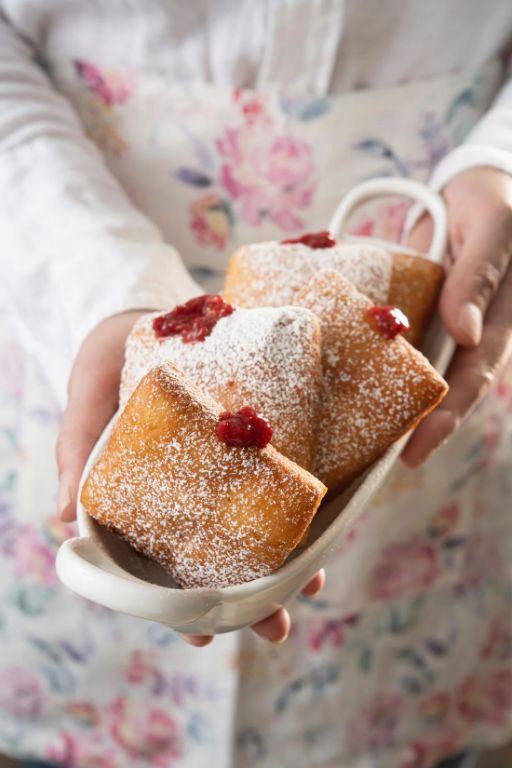 Golden Sufganiyot with Raspberry Jam