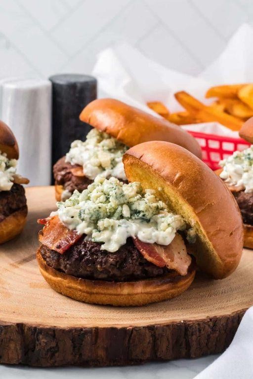 Gourmet Blue Cheese Stove Top Burgers