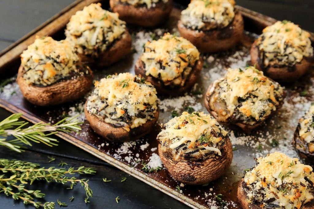 Gourmet Wild Rice and Mushroom Stuffed Caps