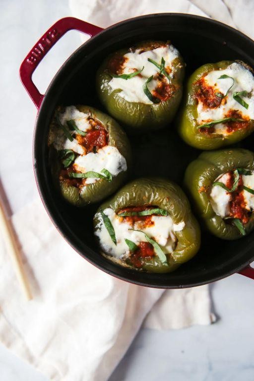 Great Northern Bean and Spinach Stuffed Peppers