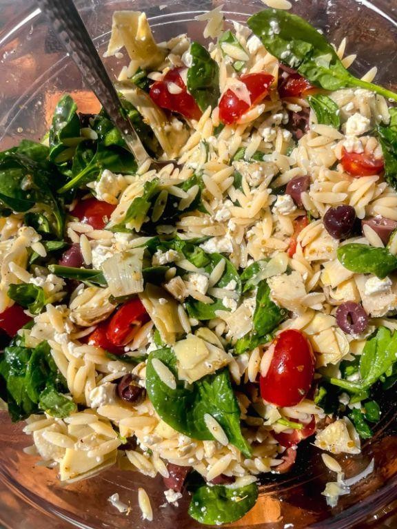 Greek Orzo Composed Salad with Feta