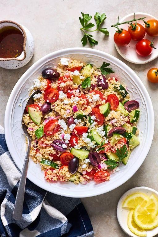 Greek Quinoa Salad with Feta and Olives