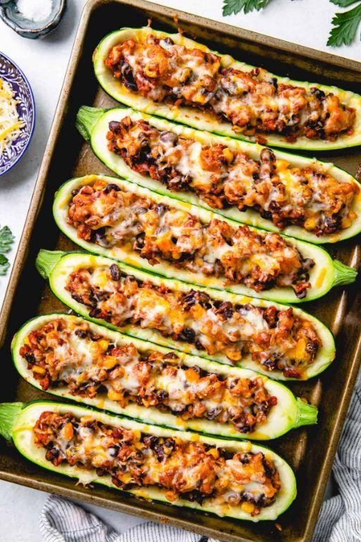 Greek Turkey Zucchini Boats