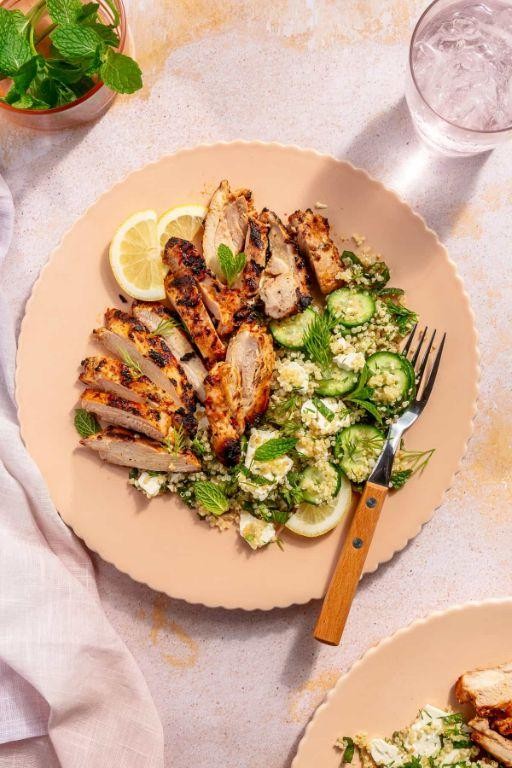 Greek Yogurt Marinated Chicken with Quinoa Salad