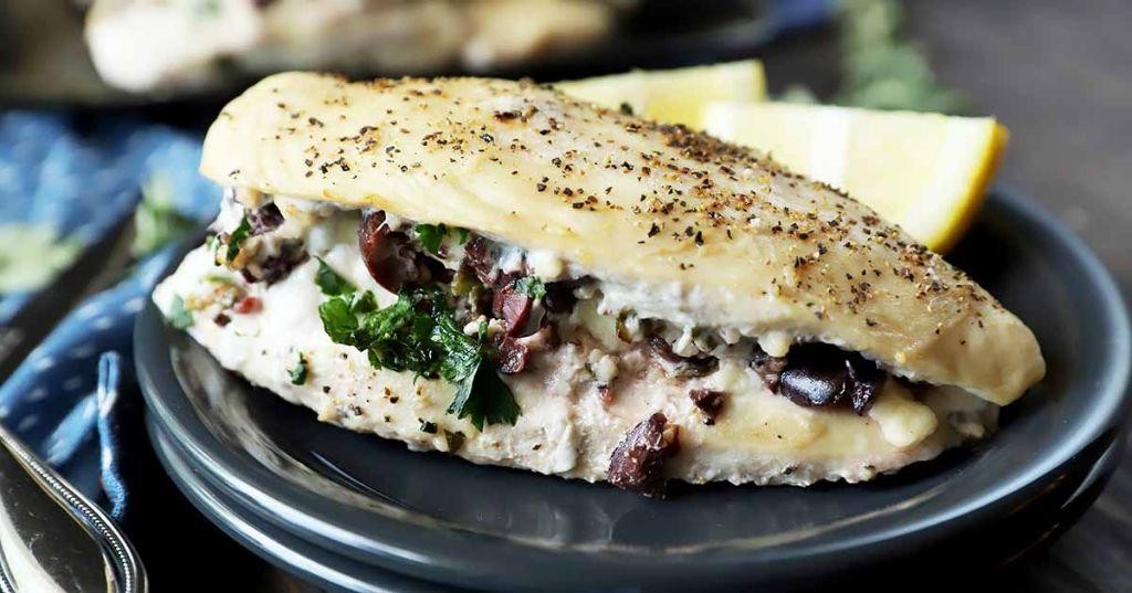 Greek-Style Feta and Olive Stuffed Chicken Breast