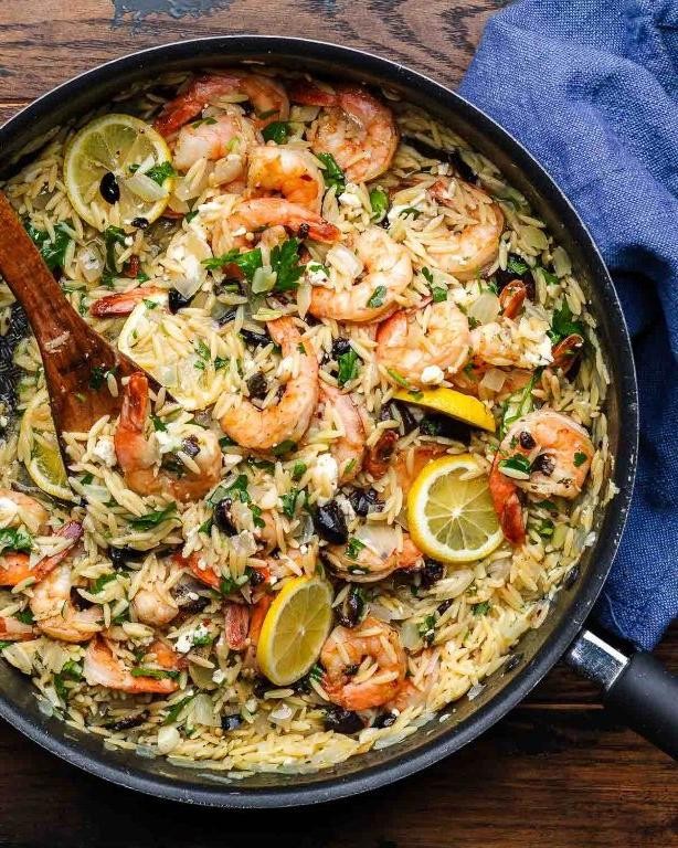 Greek-Style Shrimp and Orzo Stew