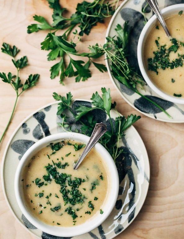 Green Garlic and Herb Soup