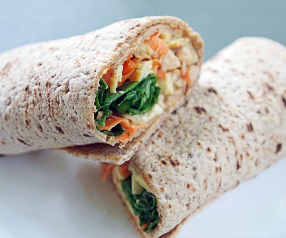 Grilled Artichoke Heart and Humus Wrap