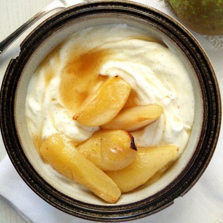 Grilled Asian Pear with Honey and Yogurt