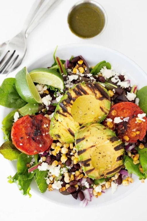 Grilled Avocado and Tomato Salad