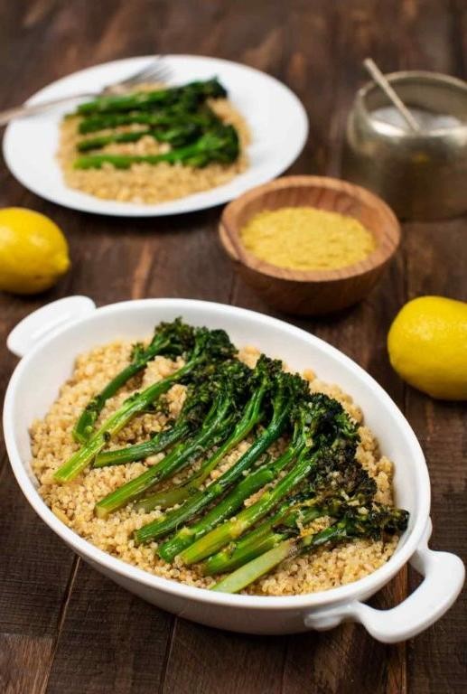 Grilled Broccolini and Lemon Quinoa Bowl