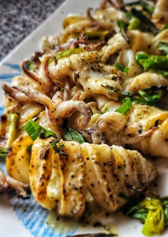 Grilled Calamari with Fresh Herbs