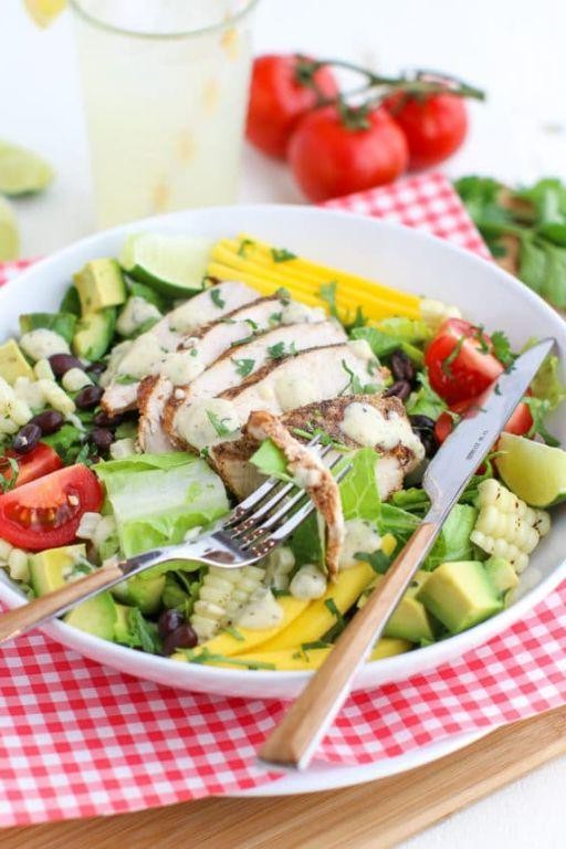 Grilled Chicken Ranch Salad with Avocado