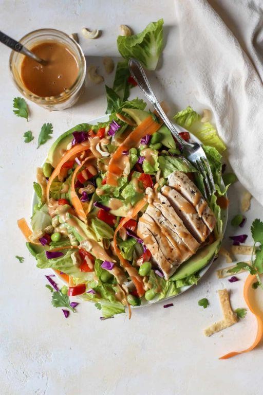 Grilled Chicken Salad with Thai Peanut Dressing