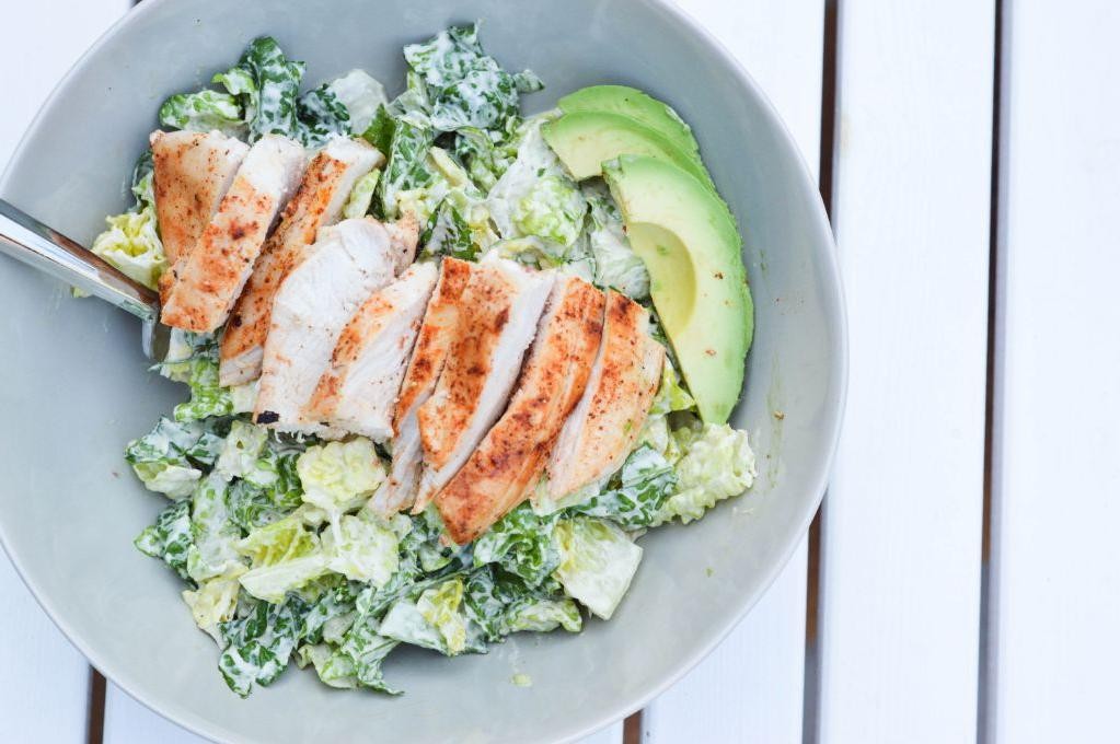Grilled Chicken and Avocado Caesar Salad
