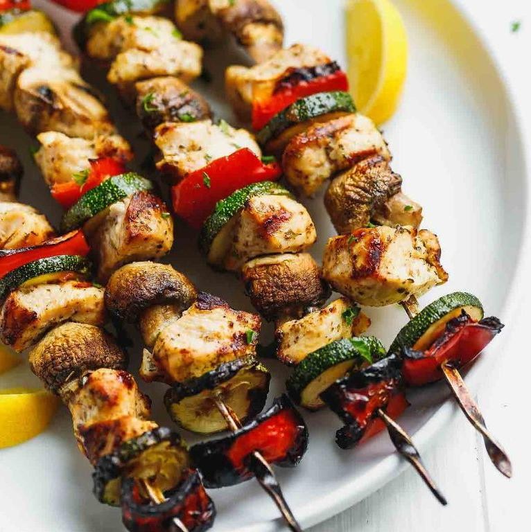 Grilled Chicken and Mushroom Skewers