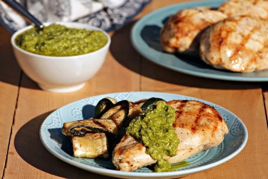 Grilled Chicken with Artichoke Pesto