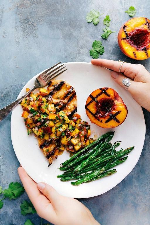 Grilled Chicken with Peach Salsa