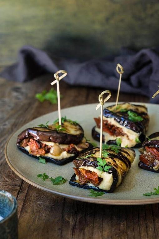 Grilled Eggplant & Hummus Wraps