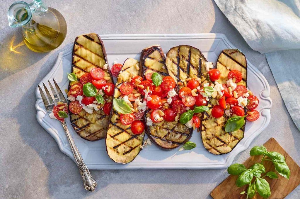 Grilled Eggplant and Tomato Skewers