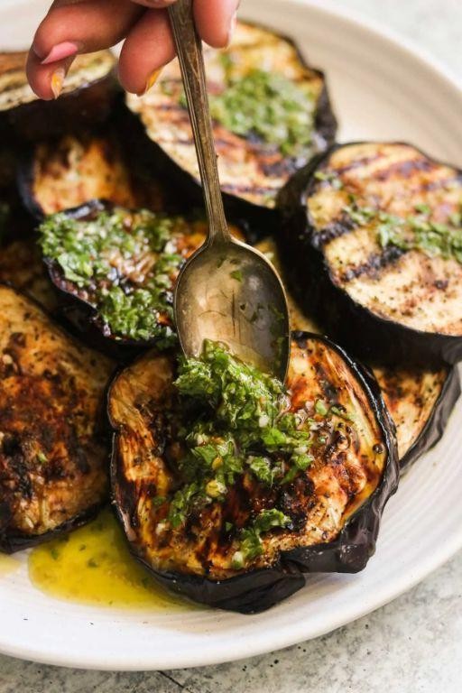 Grilled Eggplant and Zucchini with Chimichurri