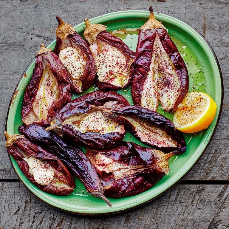Grilled Eggplant with Garlic Tahini