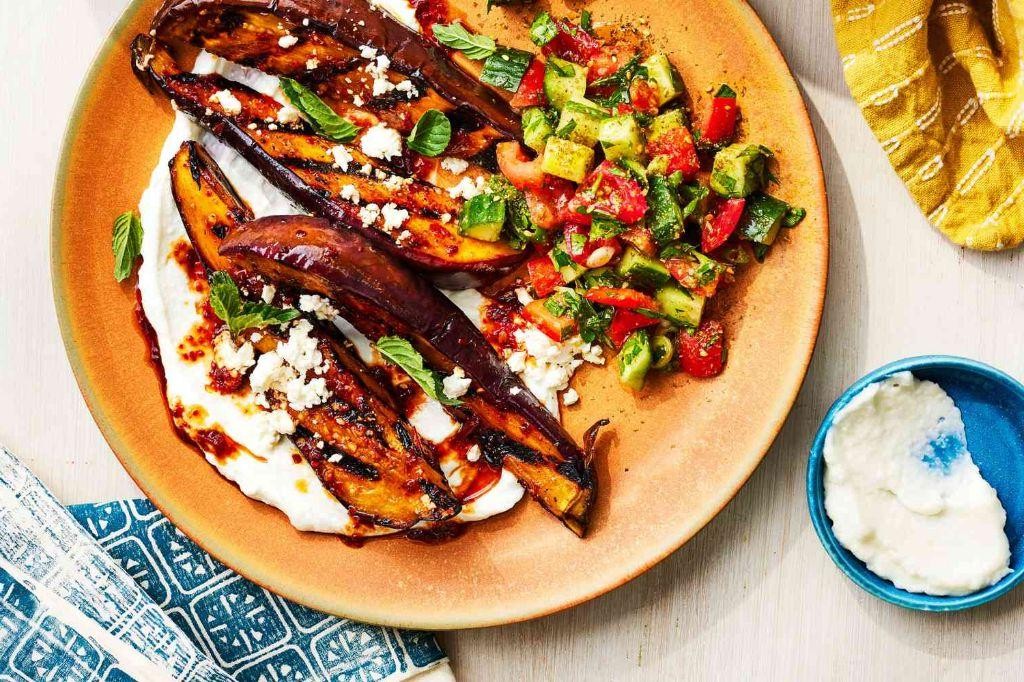 Grilled Eggplant with Pomegranate Drizzle