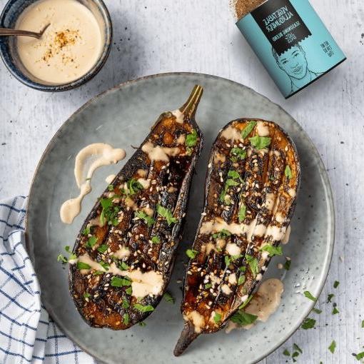Grilled Eggplant with Tahini Sauce
