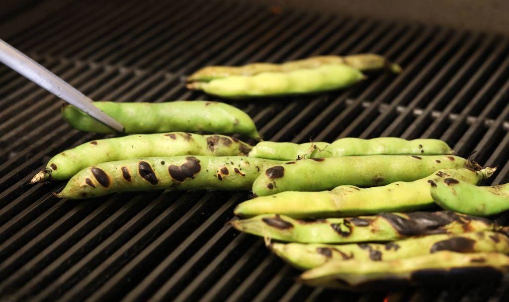 Grilled Fava Bean Skewers