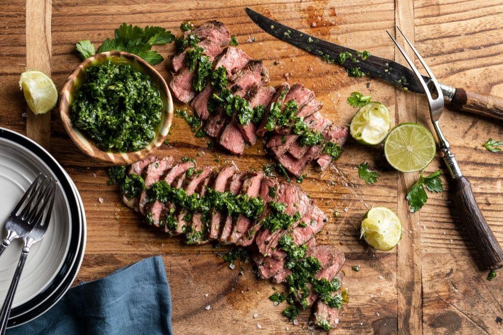 Grilled Fillet Steak with Chimichurri Sauce