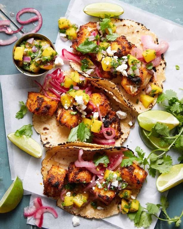 Grilled Fish Tacos with Mango Salsa