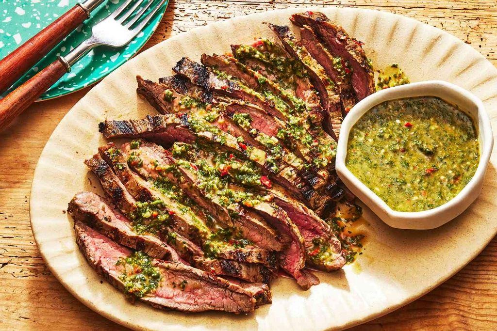 Grilled Flank Steak with Chimichurri Sauce